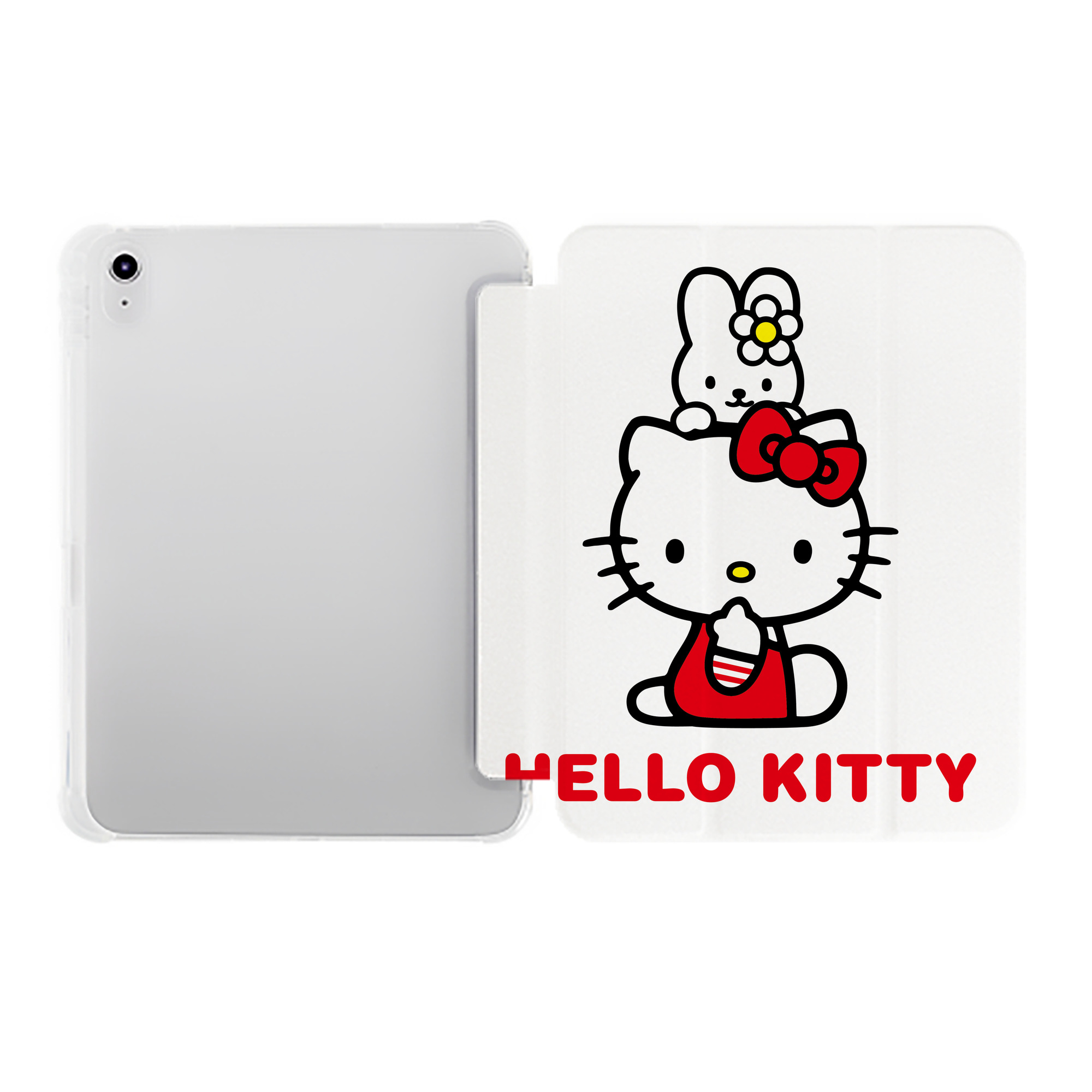 （画像用） Hello Kitty ハローキティ IPad ケース ペン収納付き 三つ折りスタンド PUレザー×シリコン 対応機種9.5/10.5/10.9インチ